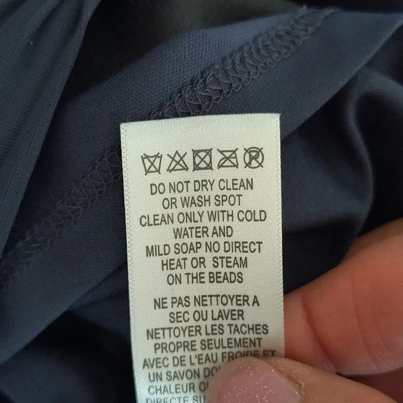 Adrianna Papell Navy Blue Sleeveless Embellished Mesh Ruched bodycon dress SZ 8 - Picture 13 of 15